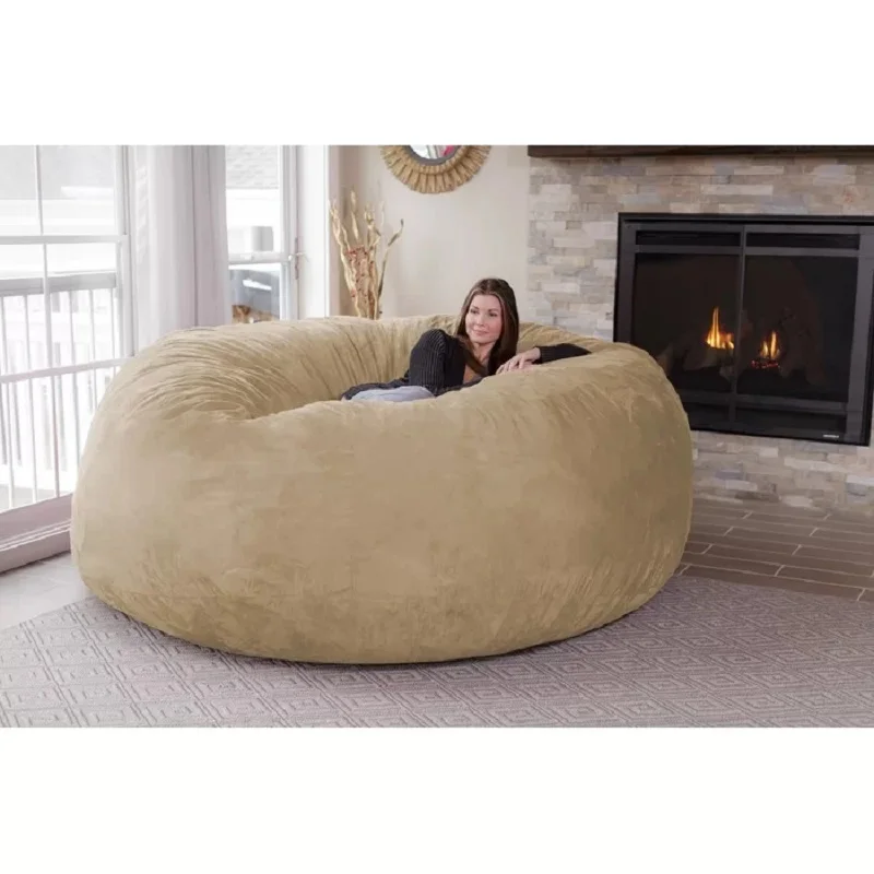 Dropshipping Big Soft Microsuede Bean Bag sofa cover Chair jumbo living room  comfortable  beanbag coat for relax