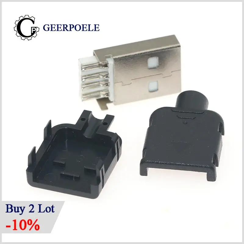 Conector encaixe usb tipo a 4p, conector triangular preto com conexão usb, conector de plástico