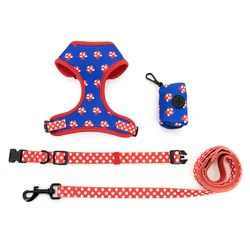 Collarlogo Adjustable Pet Dog Collar Durable Soft Cute Creative Mushroom Design Leash Neoprene Harness Poop Bag Dispenser