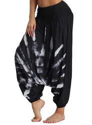 Women's Boho Harem Loosed Yoga Pants,Harem Sports Pants Hippie Palazzo Casual Beach Pants