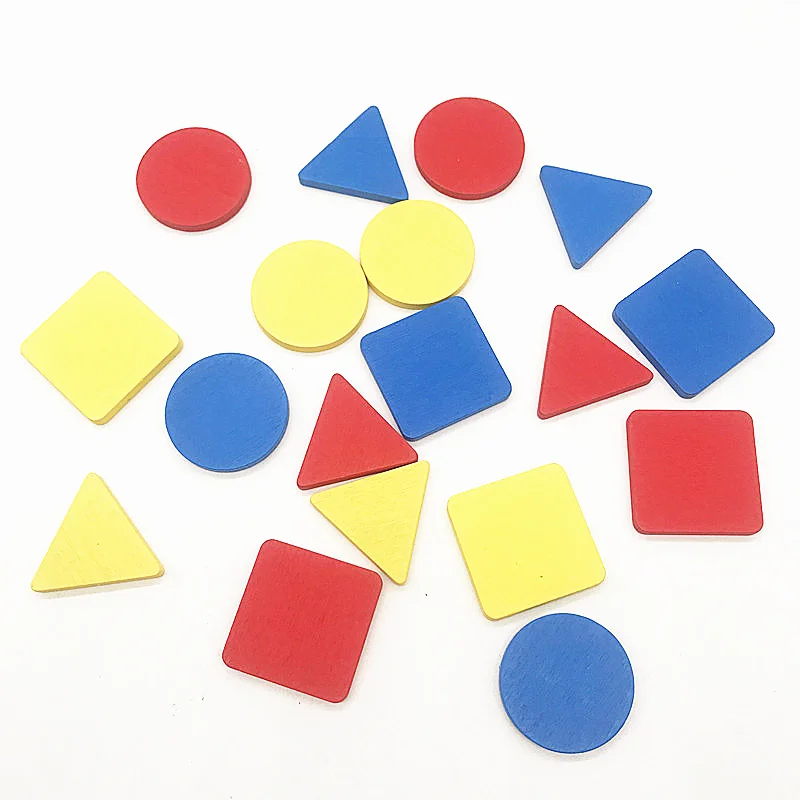 27pcs Figure Wooden Arithmetic Baby Math Circular Color Toys Mathematical Geometry Wood Chip Montessori Educational Toy for Kids