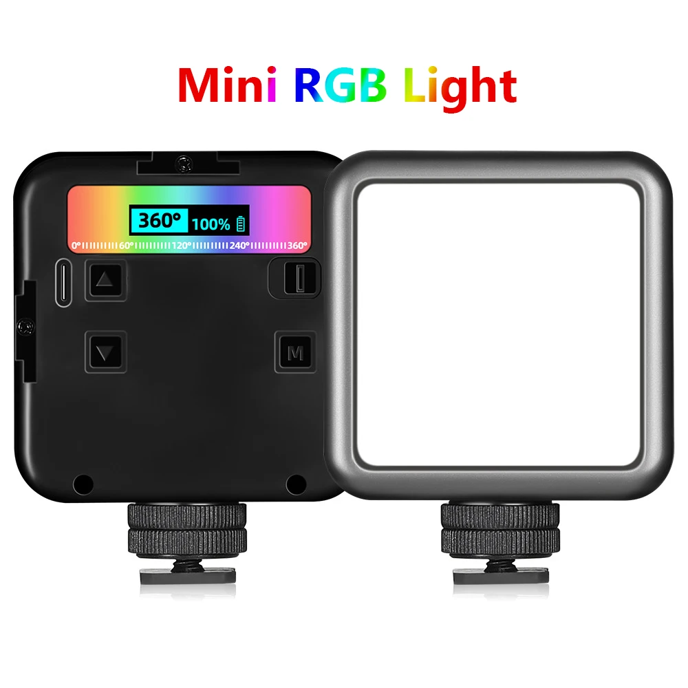 

RGB Video Lights Mini LED Camera Ligh 360° Full Color with 2000mAh Rechargeable Support Magnetic Attraction