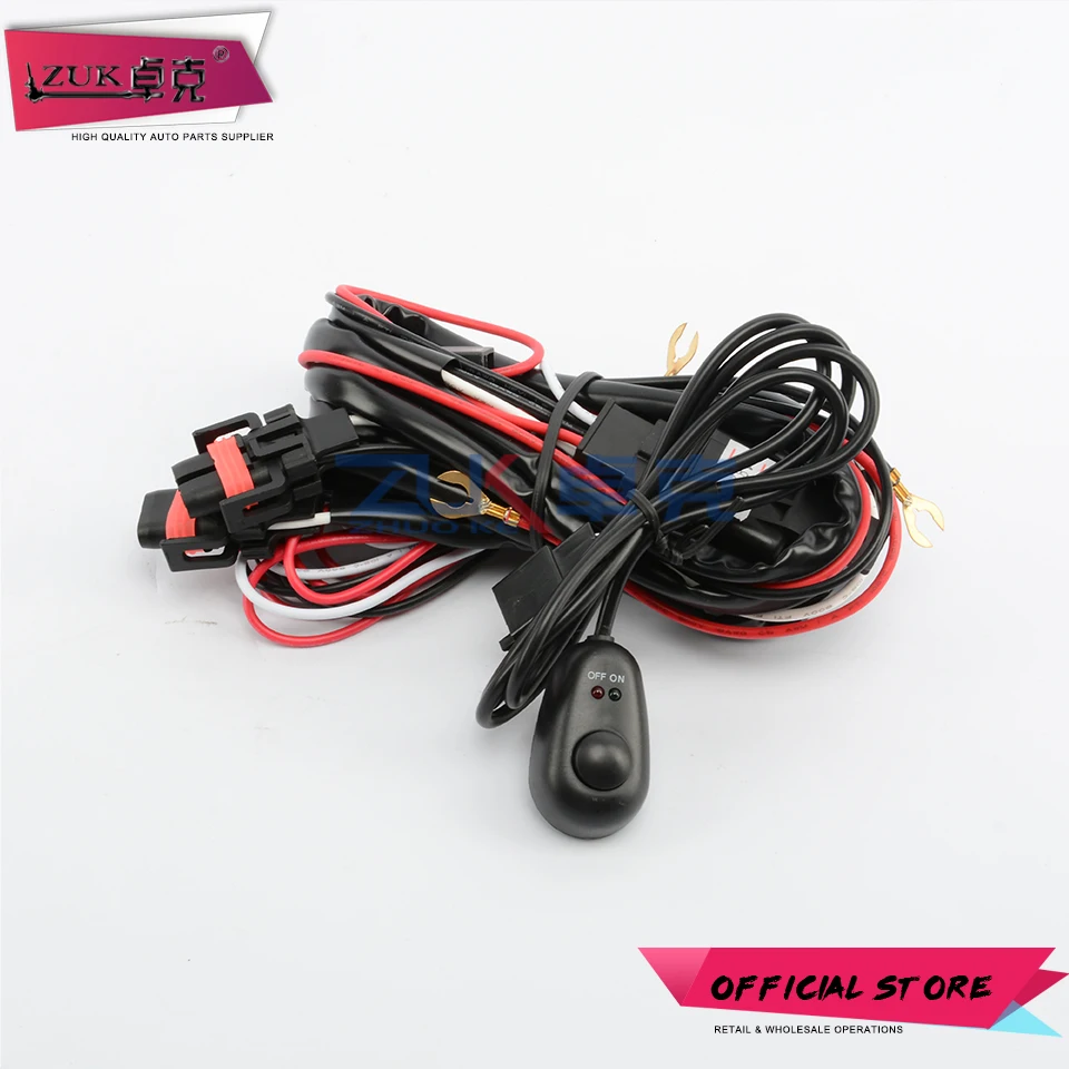 ZUK For Mazda 2 Demio 2015 2016 2017 Chroming Car Additional Front Bumper Fog Lamp Set Foglight Kit With Wire Switch Relay Cable