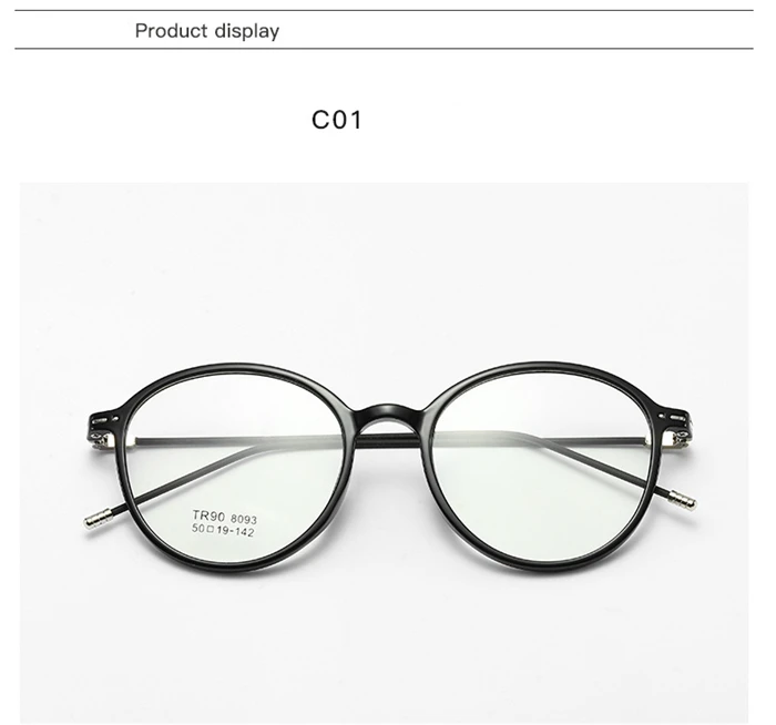 Dünnes Bein klarer Spiegel verschreibung pflicht ige Brille Frauen ultraleichte tr90 Student ovale Myopie Linse optische Brille 0-148-1/8 bis-4 – Detail 5