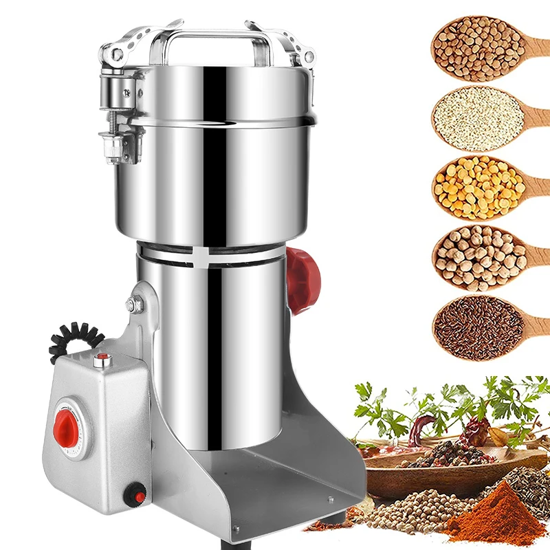 High-Speed Electric Grain Grinder Hebals Cereals Coffee Dry Food Grinder Mill Grinding Machine Medicine Powder Crusher 800G