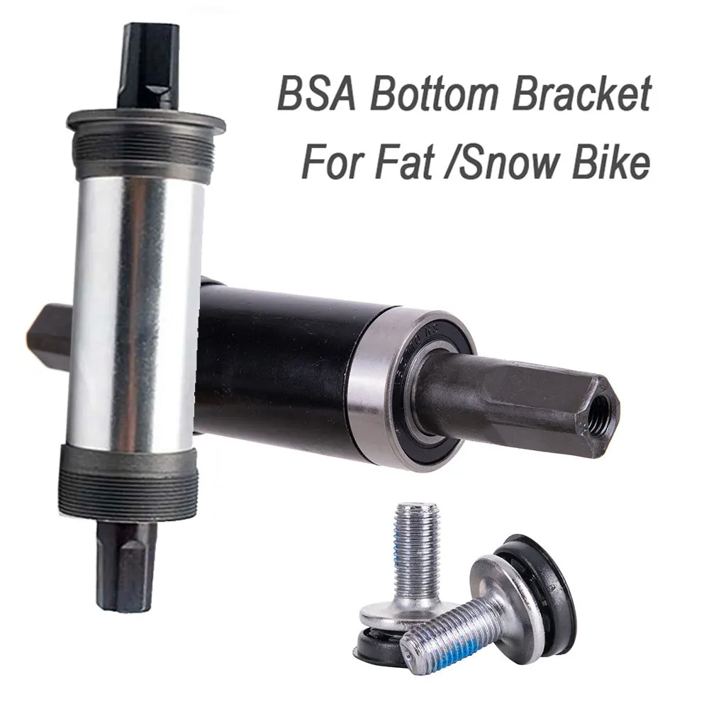 Snow Bicycle Bottom Bracket for Electric Bike, BB Parts, ISO Square, 80mm, 90mm, 100mm, 110mm, 120mm,BSA for E-Bike, Beach Bike