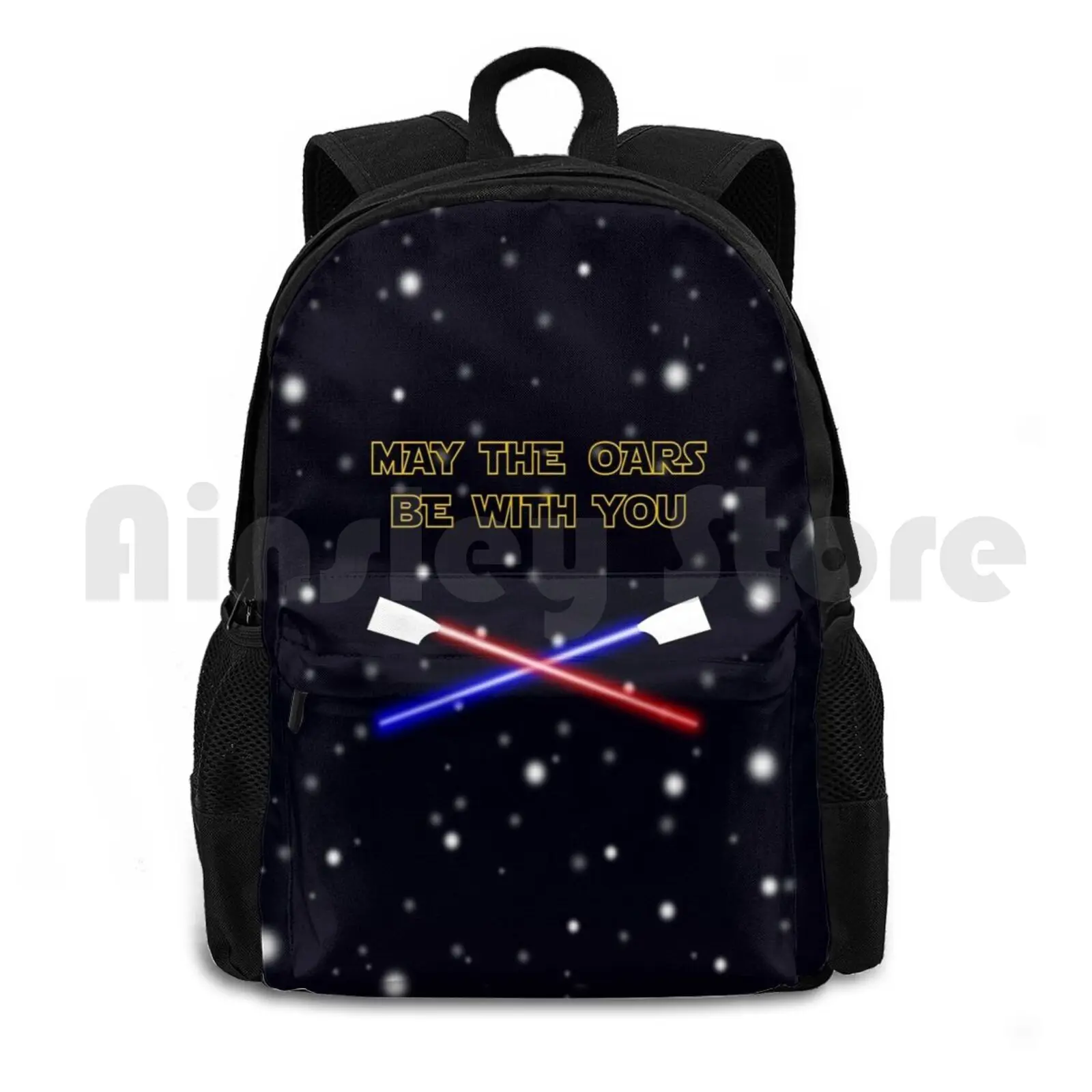 

May The Oars Be With You Rowing Pun Outdoor Hiking Backpack Riding Climbing Sports Bag Rowing Crossed Oars Pun Funny Crew