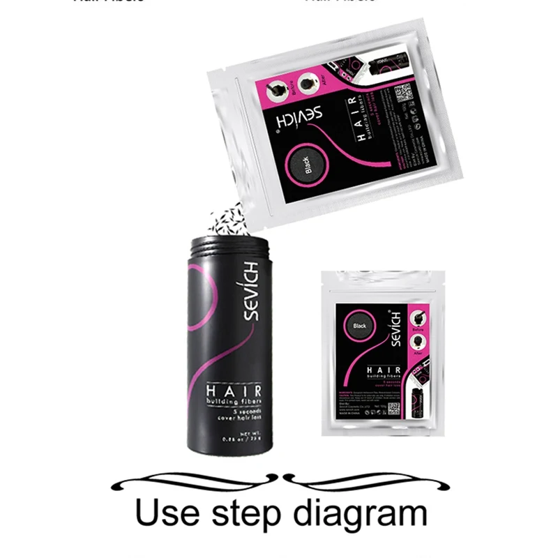 Sevich 100g refill hair fiber hair loss products hair building fibers powders thicken thin hair 10 colors keratin hair fiber - Image 6
