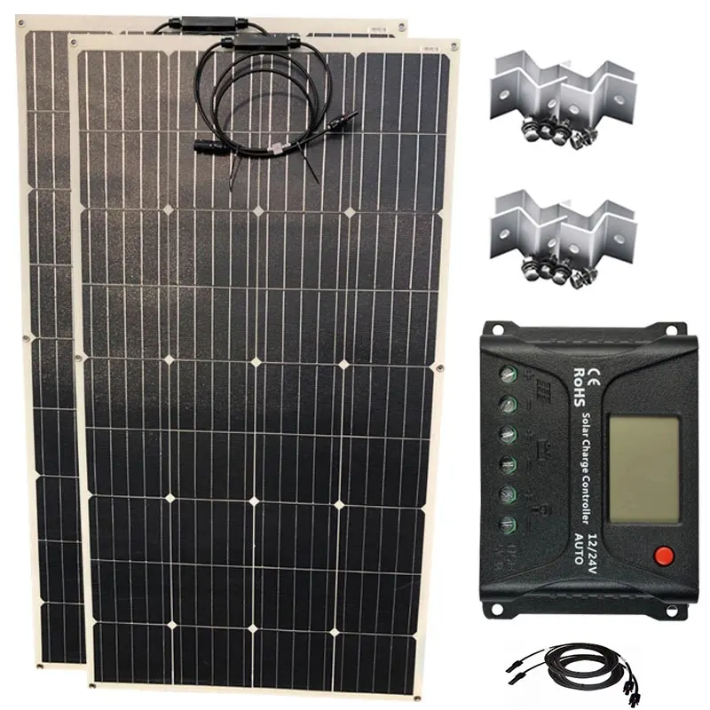 Kit pannello solare flessibile completo 12V 300w 450W 24V 36V regolatore di carica solare 30A batteria solare auto campeggio Caravan RV Phone