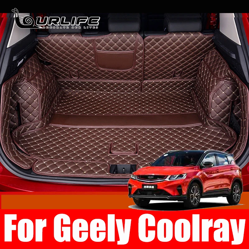 For Geely Coolray 2019 2020 2021 2022 2023 2024 Car Boot Mat Rear Trunk Liner Cargo Leather Floor Carpet Tray Accessories Mats