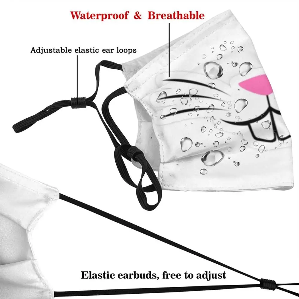 Bunny Face Mask Cloth Washable DIY Filter Pm2.5 Adult Kids Bunny Rabbit Rabbit Safety Bunny