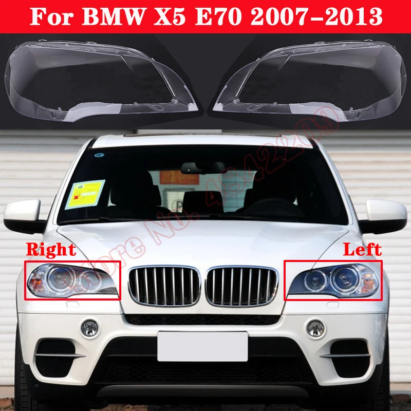 

Car Front Headlight Cover For BMW X5 E70 2007-2013 xDrive 30i/35i/40i/48i/50i/35d/40d Headlamp Lampshade Lampcover glass Shell