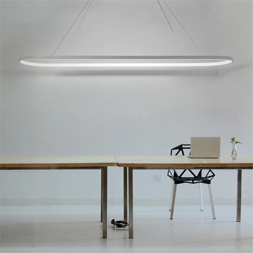 

Modern Ellipse Led Pednant Lights Dining Room Study Office Suspension Hanging Lights Nordic Bar Drop Light Lighting Fixtures