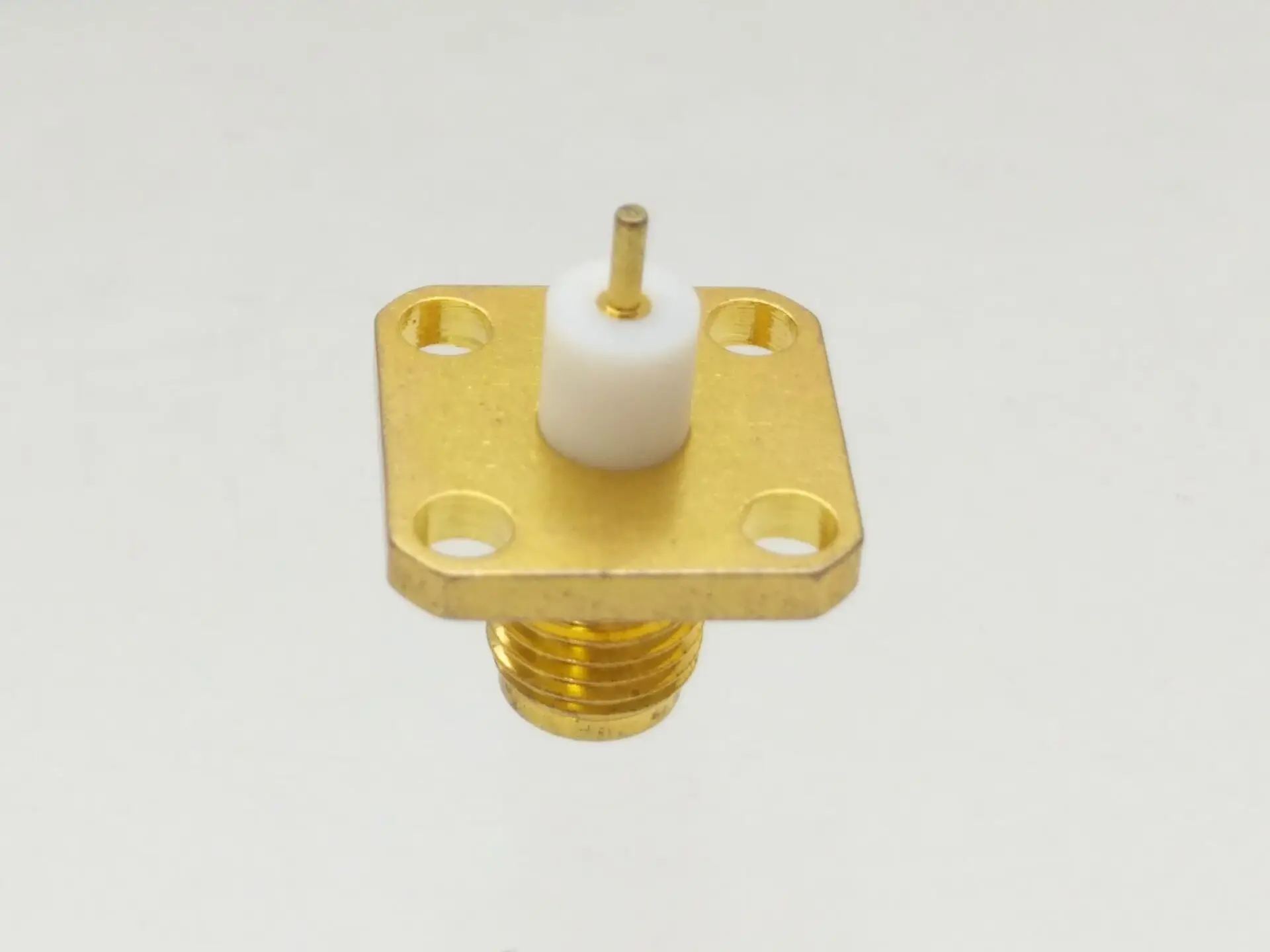 1Pcs ConnectorRP-SMA Female Plug with 4 holes Flange deck PTFE solder RF