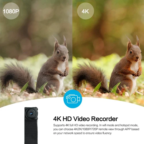 Imagen 2 del producto Minicámara HD 4K 1080P con Wifi, portátil, P2P, Control remoto, cámara inalámbrica, detección de movimiento, transmisión en vivo DV