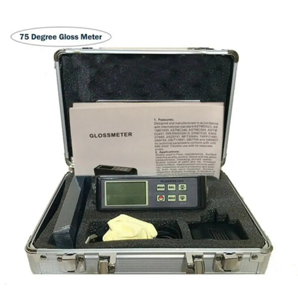 Digital Gloss Meter Tester Single Angle Glossmeter with 75 Degree GM-07 Integral Type Handheld Gloss Measuring LCDDisplay