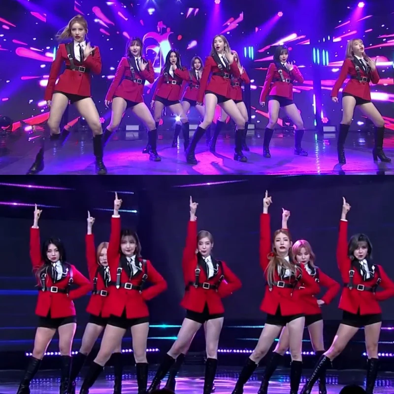 

Сексуальные наряды Kpop Girl Group, одежда для джазовых танцев, женская модель, красные блейзеры для чарлидинга, приталенные черные шорты в стиле хип-хоп, костюм для сцены