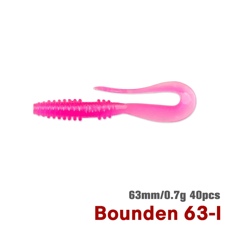 TSURINOYA 63mm 0,7g 40 stücke Licht Spiel Weichen Köder Angeln Köder BOUNDEN Künstliche Silikon Wurm Ajing Bass Pike swimbaits