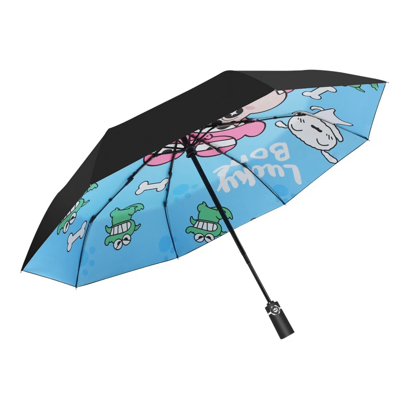 Caroon Crayon Sun Umbrellas for Women Female 3 Folding Windproof Anti-UV Sunshade 8 Ribs Rain Umbrella Kids Guarda Chuva