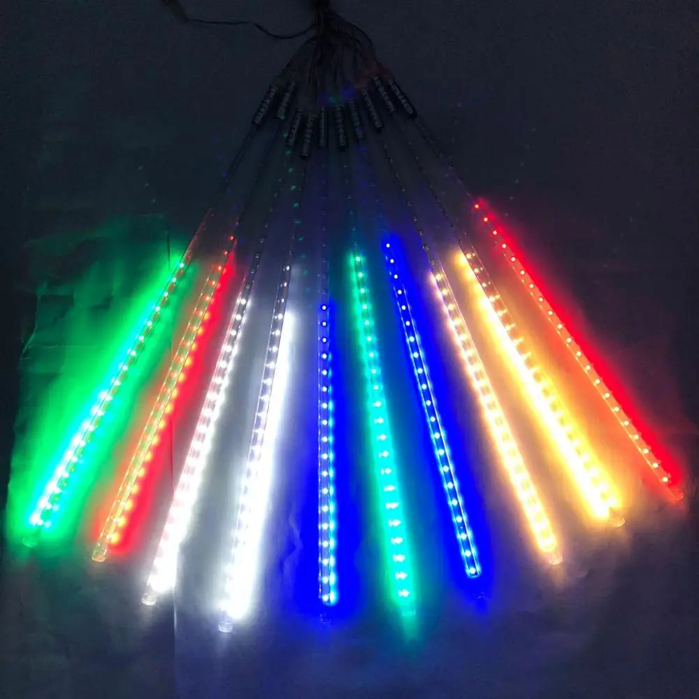 Guirlande lumineuse LED imperméable à 10 Tubes, 30/50/80cm, effet pluie de météores, pour arbre, noël, mariage, fête, décoration de vacances