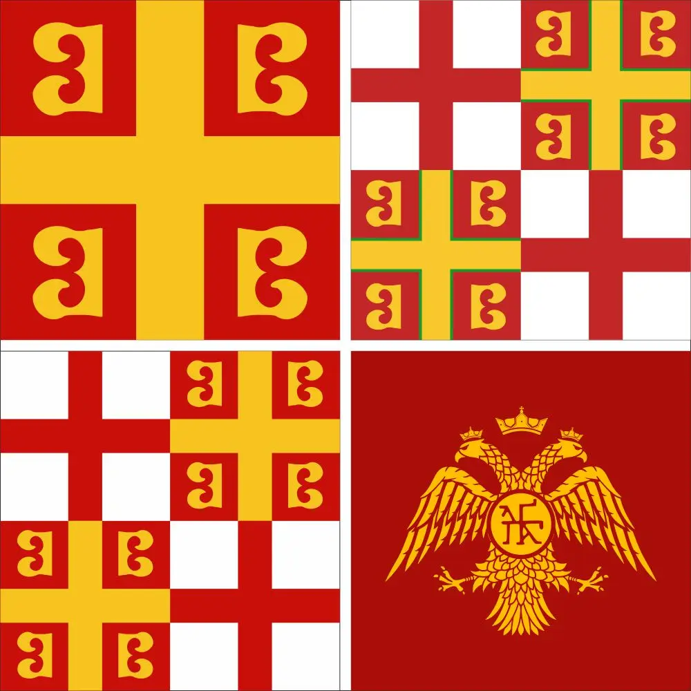 Byzantine Empire Imperial Flags 4X4FT Palaiologos Dynasty Eagle 120X120CM Palaeologus Emperor Banner