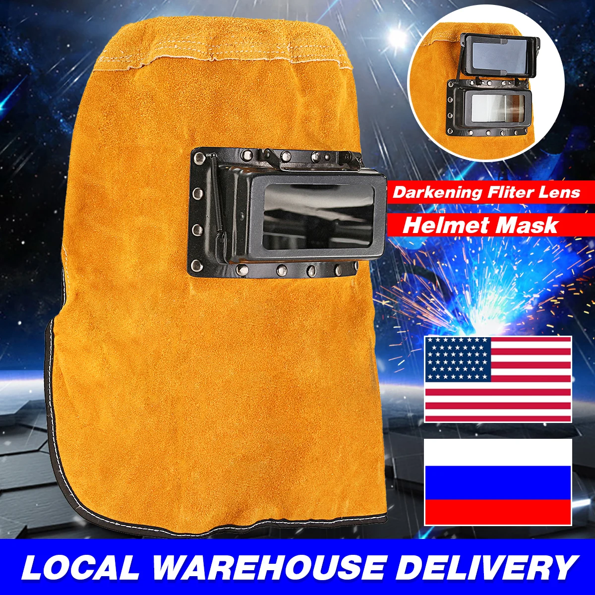 Leather Hood Welding Helmet Mask Solar Filter Lens Welder Security Protection Comfortable Hood Helmet Inner