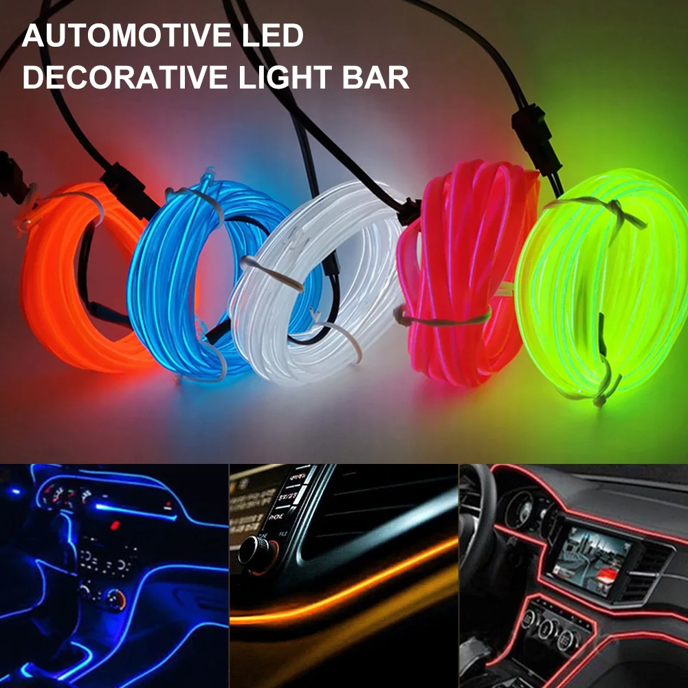 4M Car LED Strip Lights 5V Automotive Multicolor Car Interior Lights Waterproof Flexible Decorative Ambient Light Strip