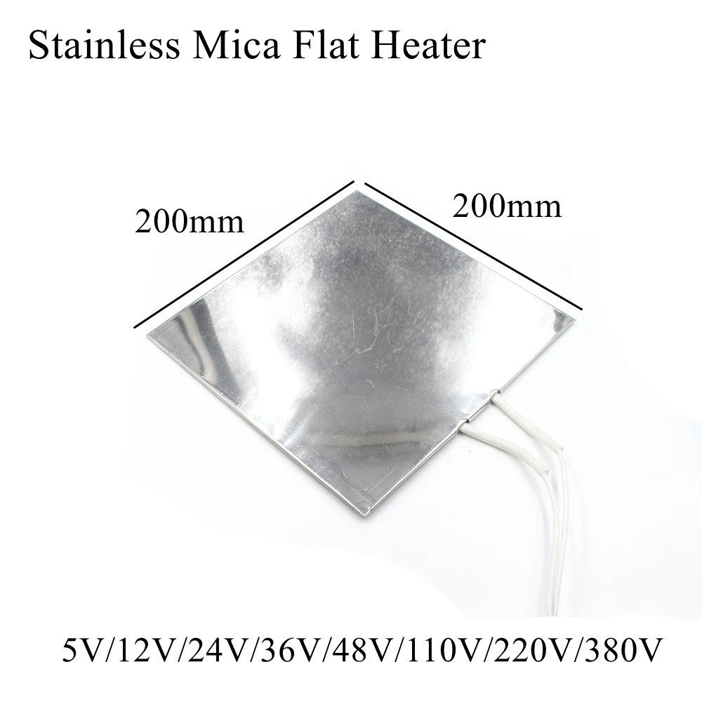 5V 12V 24V 36V 48V 110V 220V 380V Stainless Mica Flat Heater Steel Electric Heating Element For Plastic Injection Machine