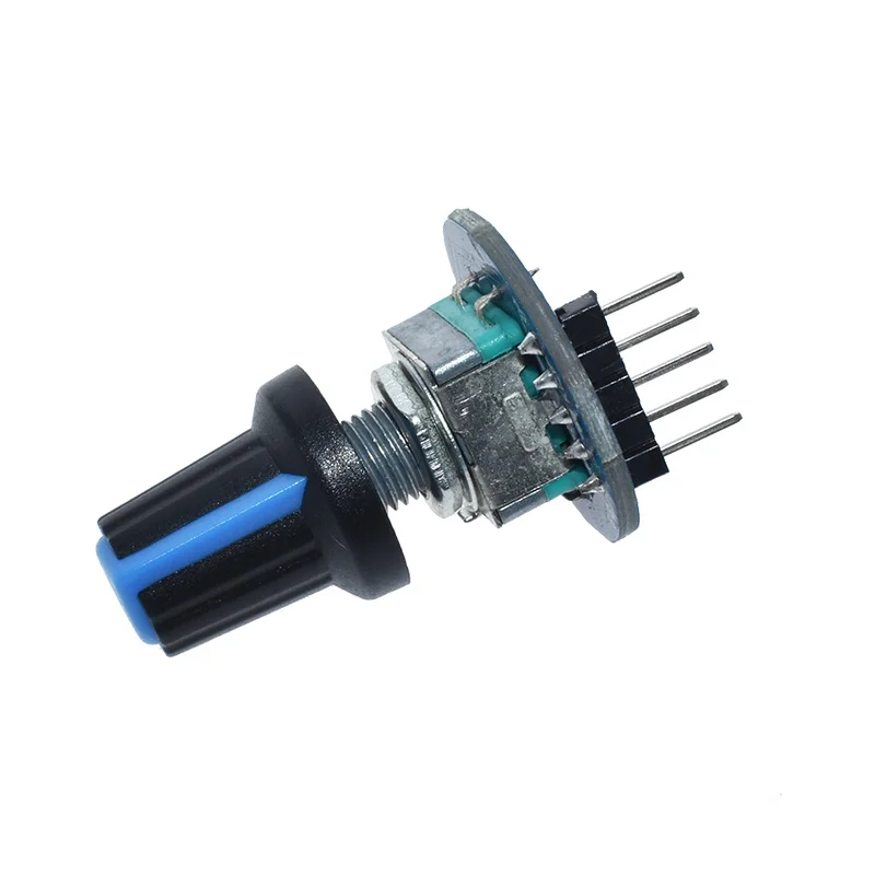 Arduino Brick 센서 개발을위한 새로운 로터리 엔코더 모듈 원형 오디오 회전 포텐쇼미터 손잡이 캡 EC11