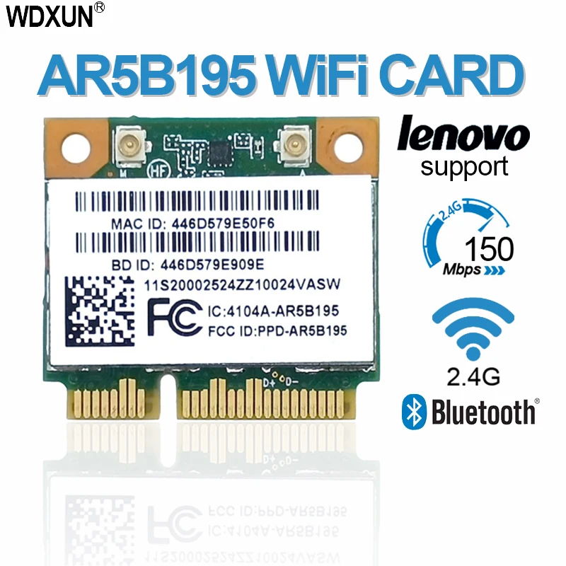 Placa sem fio wi-fi para lenovo g470 g480 z370, placa wireless com bluetooth 3.0 para os modelos ar5b195, ar9285