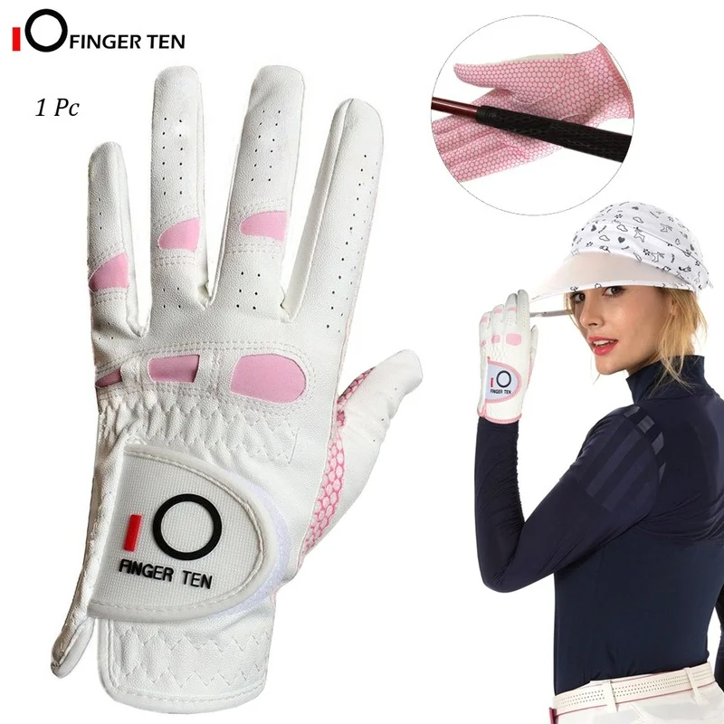 1 Pc Rain Grip Comfortable Women\'s Golf Gloves Ladies Left Right Hand Lh Rh All Weather Fit Size S M L XL