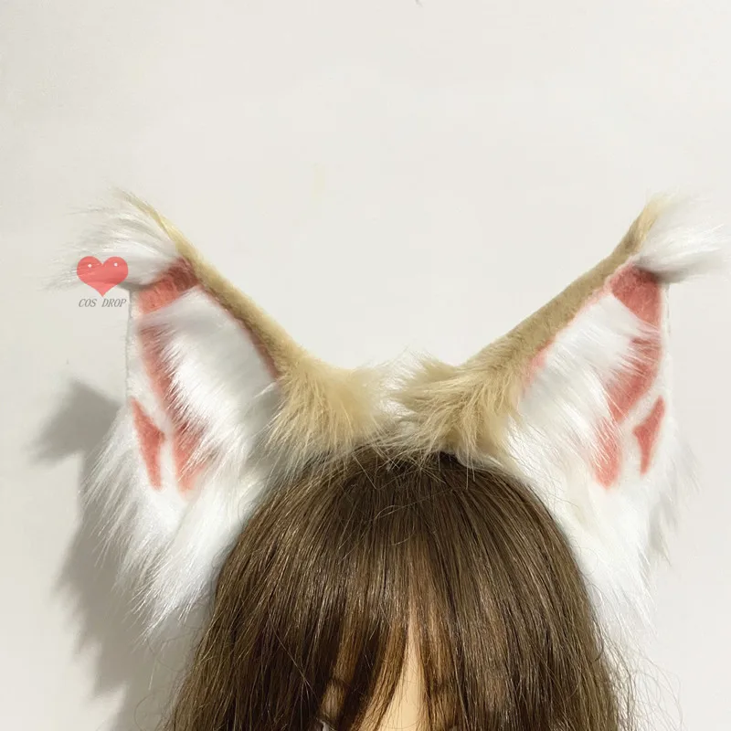 New Pure Handmade Jungle Cat Ears Hair Hoop Beast Wolves Ears Headwear Custom Made Hairpin for Girl Women Cosplay