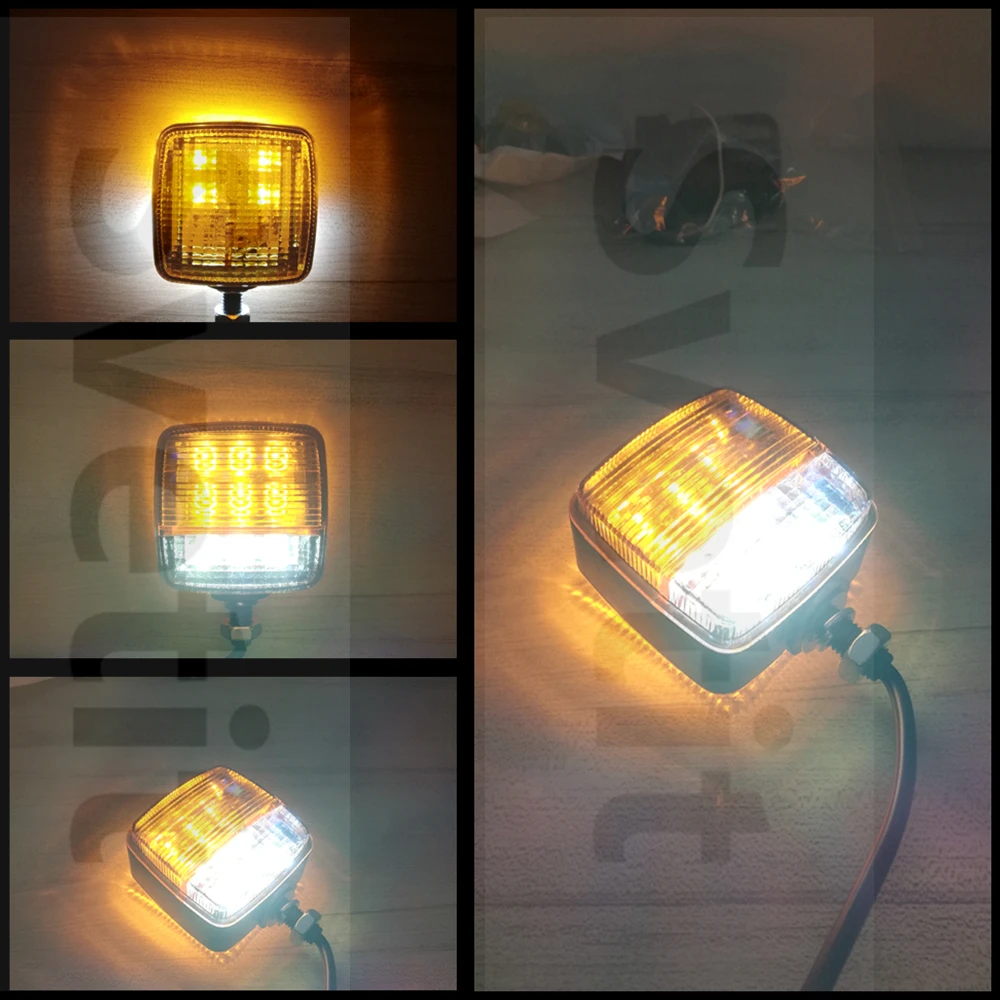 2Pcs LED Forklift Light 12V 24V Tractor Turn Signal Motorcycle Direction Indicator Amber White Truck Trailer Position Lamp