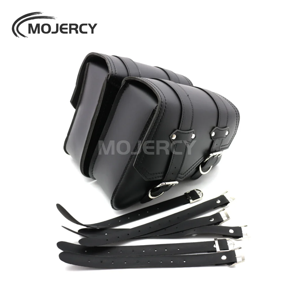 Black&Brown Motorcycle Accessories Wholesale Waterproof Bag PU Leather Side Saddlebag For Harley Custom Cruiser Chopper