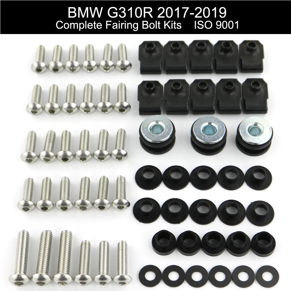 

Fit For BMW G310R G310 R 2017-2019 Motorcycle Complete Full Fairing Bolts Kit Fairing Clips Speed Nut Screws Stainless Steel