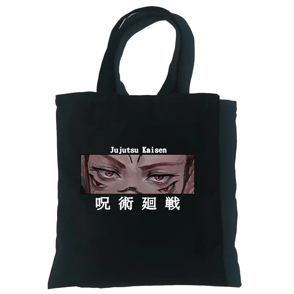 Jujutsu Kaisen Japanese Anime Canvas Bag Casual Harajuku Women Bag Large Capacity Vintage Shopper Bag Punk Women Shoulder Bags