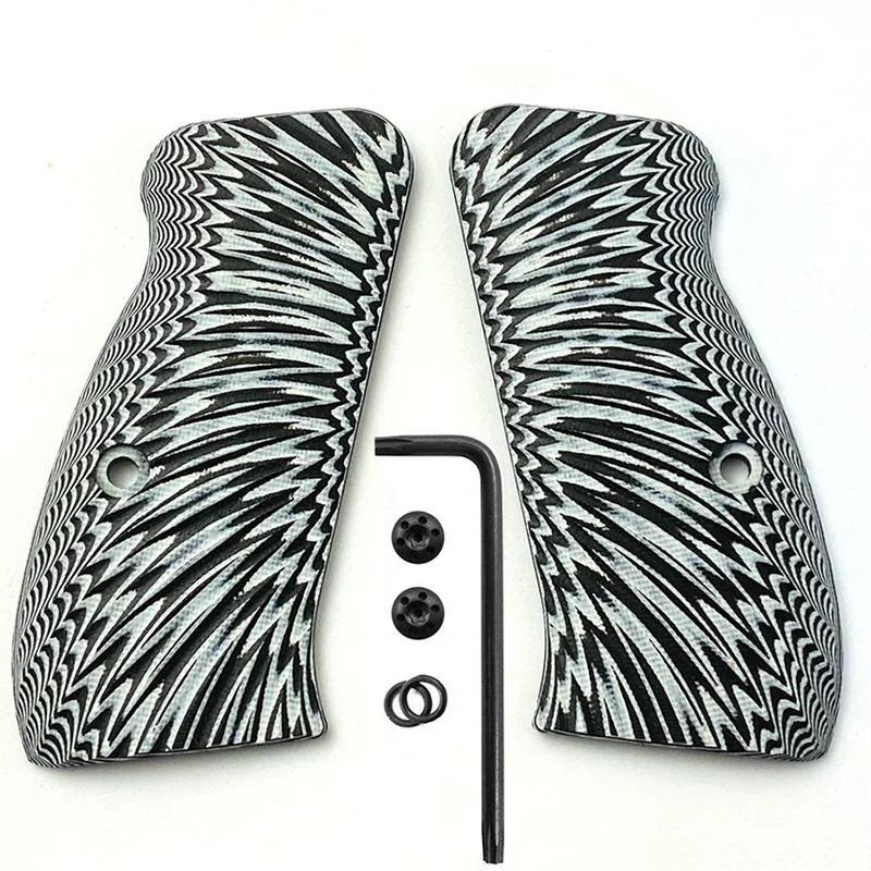 Imagem -06 - Punhos Personalizados para Apertos de Arma Textura Sunburst Parafusos Incluídos G10 Cz75 Compacto cz P01p100c100t100pcrcz 75 d Apertos Par