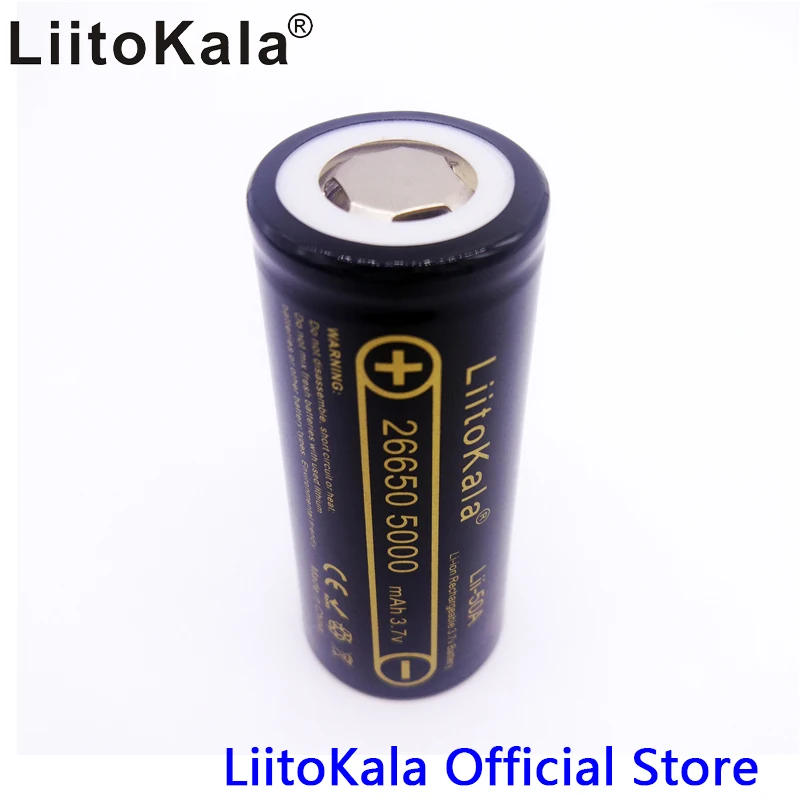 Heißer LiitoKala lii-50A 26650 5000mah lithium-batterie 3,7 V 5000mAh 26650-50A akku geeignet für flashligh