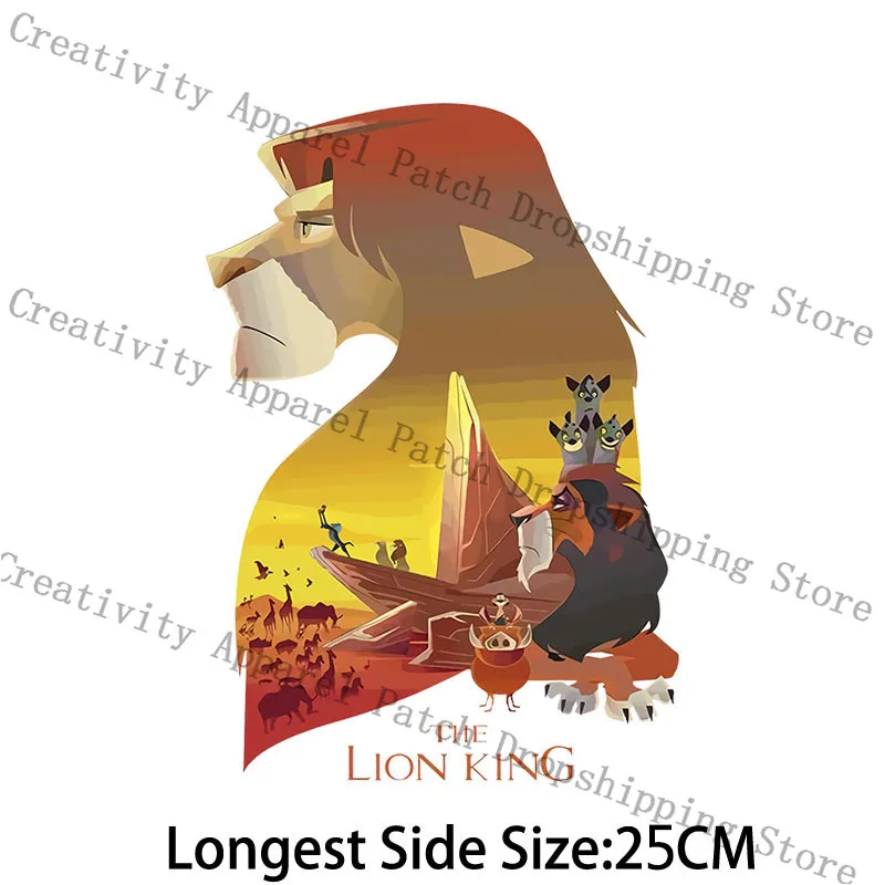 The Lion King  Disney Movie Ironing Patches for Clothing DIY Sweatshirt Decor Heat Transfers for Kids Jacket Thermal Stickers