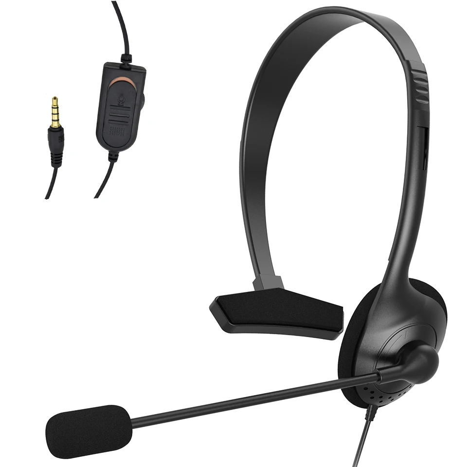 Call Center Bedrade Headset Met Microfoon 3.5Mm Plug Voice Interphone Telefoon Operator Hoofdtelefoon Noise Canceling Voor Computer