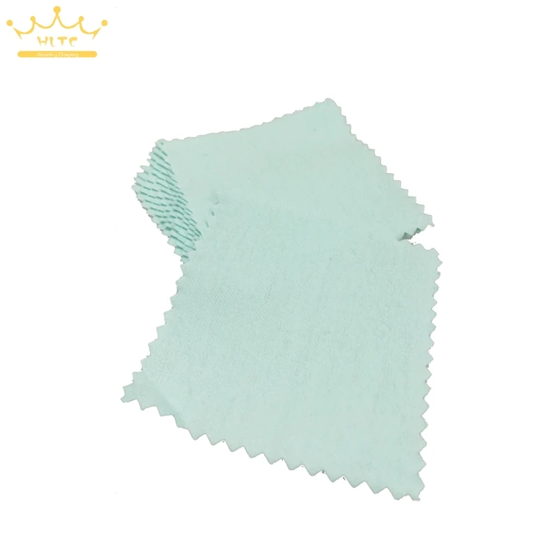 Wholesale Green Color Fabric Silver Polish Cloth Care for 925 silver Jewelry 7.8*7.8cm Top Quality