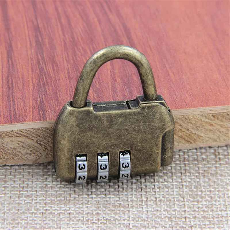 100Pcs 3 Digit Combination Code Passlock Mini Zinc Alloy Luggage Shape Case Travel Bag Backpack Safe Anti-Theft Padword Locks