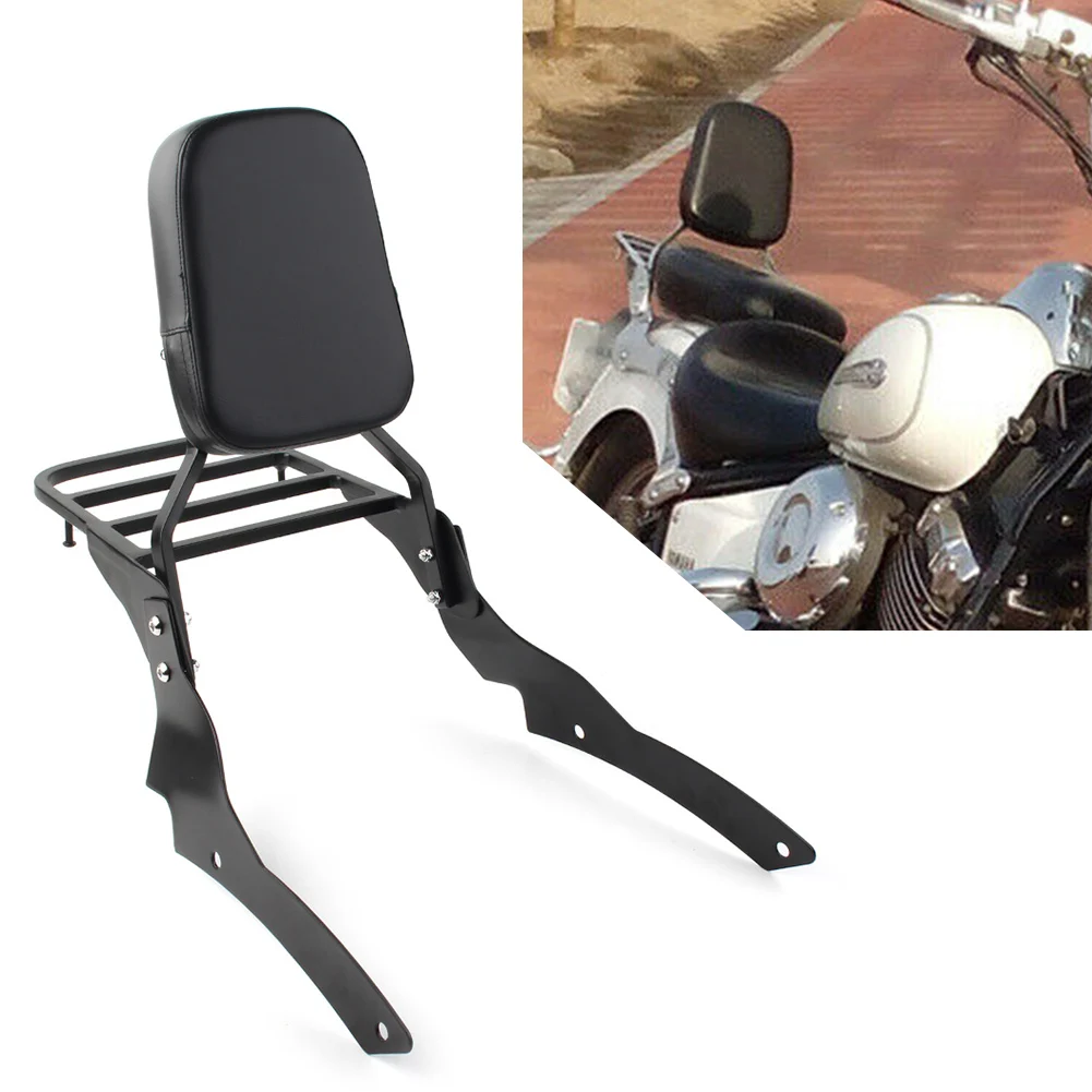 

Motorbike Backrest Sissy Bar Luggage Rack with Leather Pad For Yamaha V-Star XVS400 XVS650 Classic 1998-2014 Dragstar 400 650