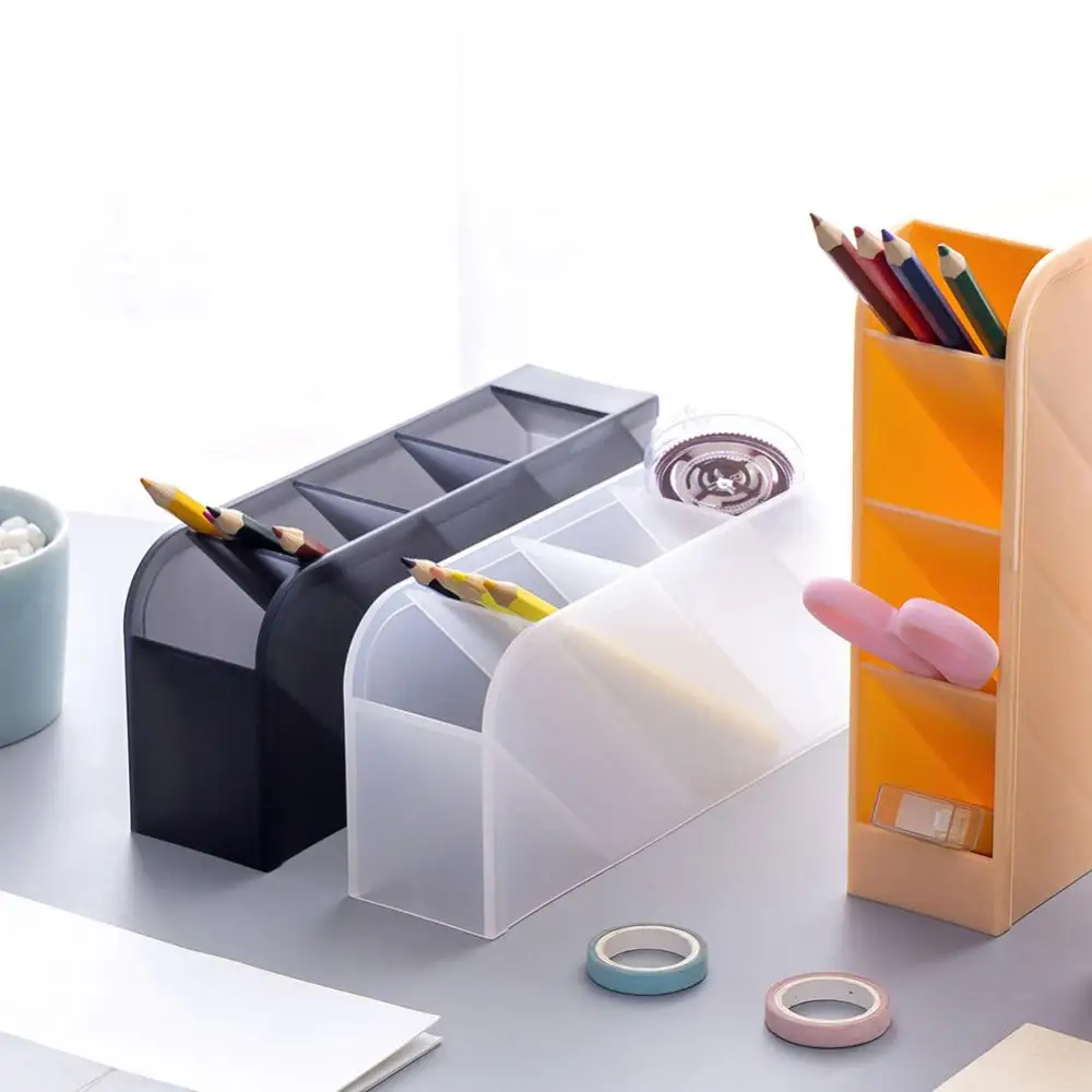 ใหม่ Creatieve 4 Grid Sub-Grid พลาสติกโต๊ะ Desktop ปากกาเมคอัพผู้ถือ Make ถาด