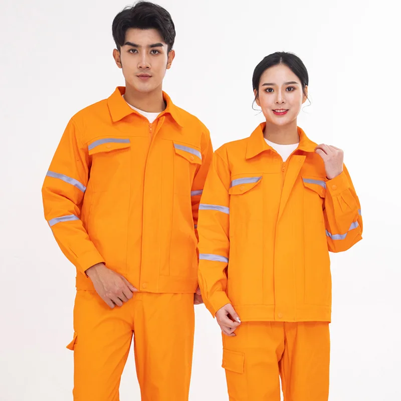 Herbst Dicke Lange-sleeve Arbeit Kleidung Für Männer Frauen Reine Baumwolle Atmungsaktiv Reflektierende Elektriker Arbeit Overall Miner Uniformen