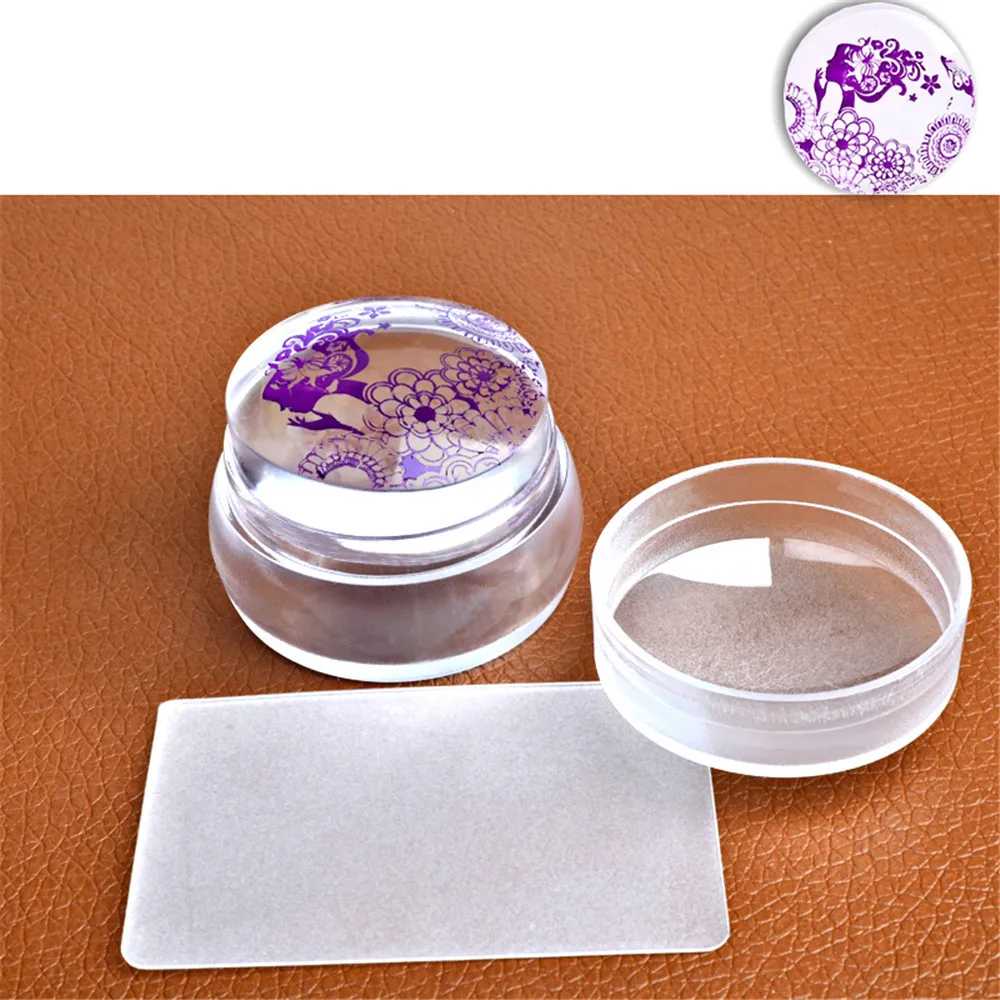 

Round Silicone Stamper Transparent Stemple Do Paznokci For Nail Decoration Fashion DIY Stamp For Nails Stamping Art