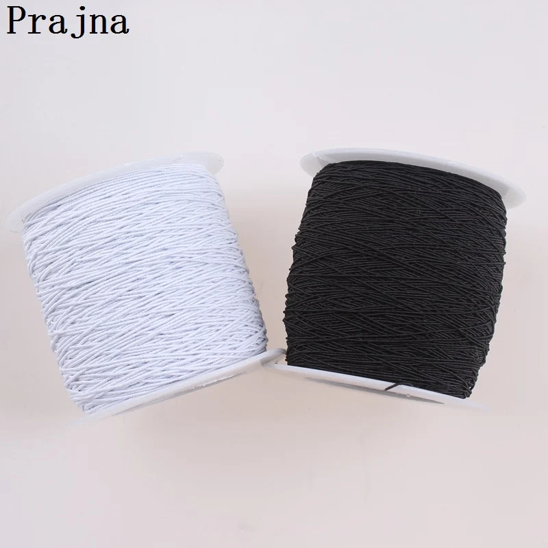 DIY White Black Elastic Thread Polyester Machine Sewing Thread Beading DIY Industry Fabric Supplier Accessory 200 Meters/Roll