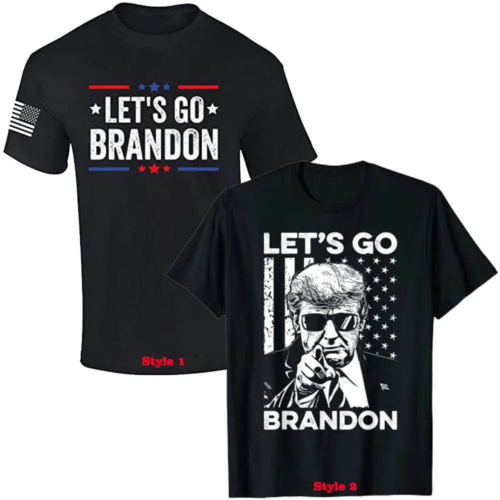 

Let's Go Brandon Patriotic FJB Funny Political Men's Anti Liberal US Flag T-Shirt Graphic Tee Tops