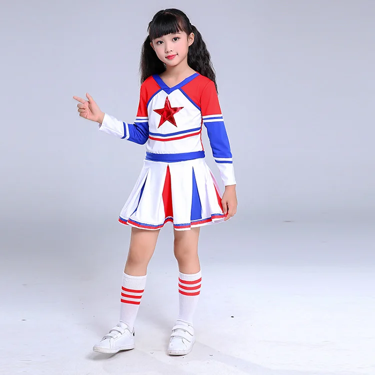 Kid Street Dance Hip Hop for Girls Cheerleader Uniform School Girl  Dance Costumes Child Sports Suit Children Stage Competition