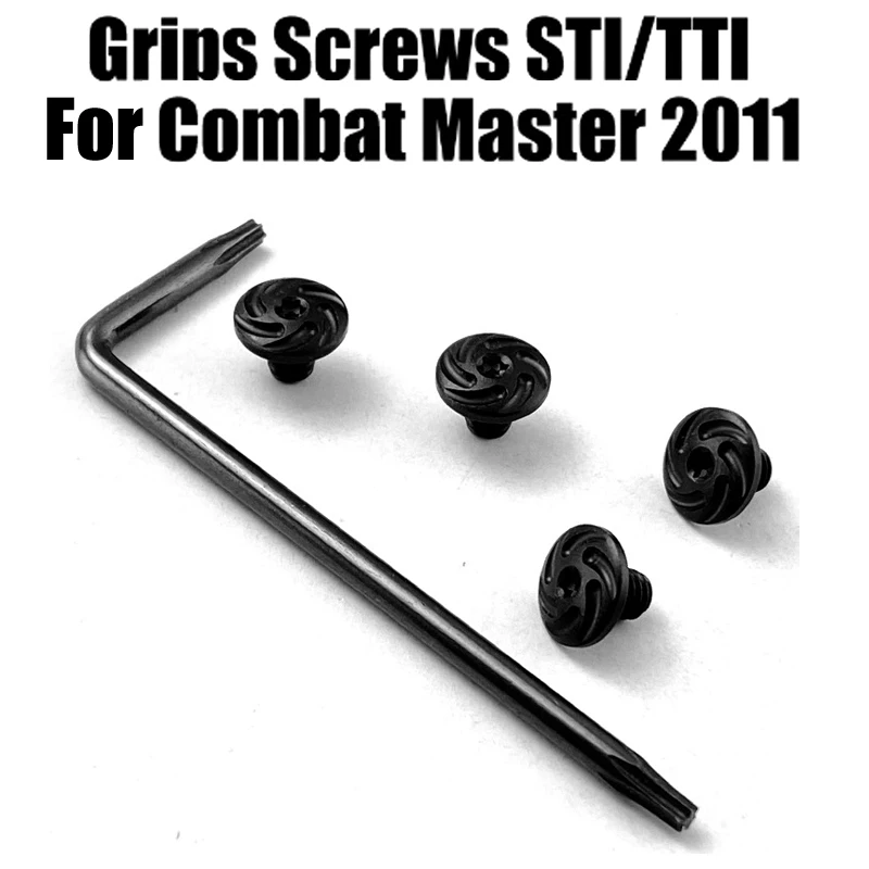 4pcs Heavy Duty Custom Grips Stainless Steel Screws Handle Screws w/T8 Torx Key Kit For STI/TTI Combat Master 2011 MST2011 Grips